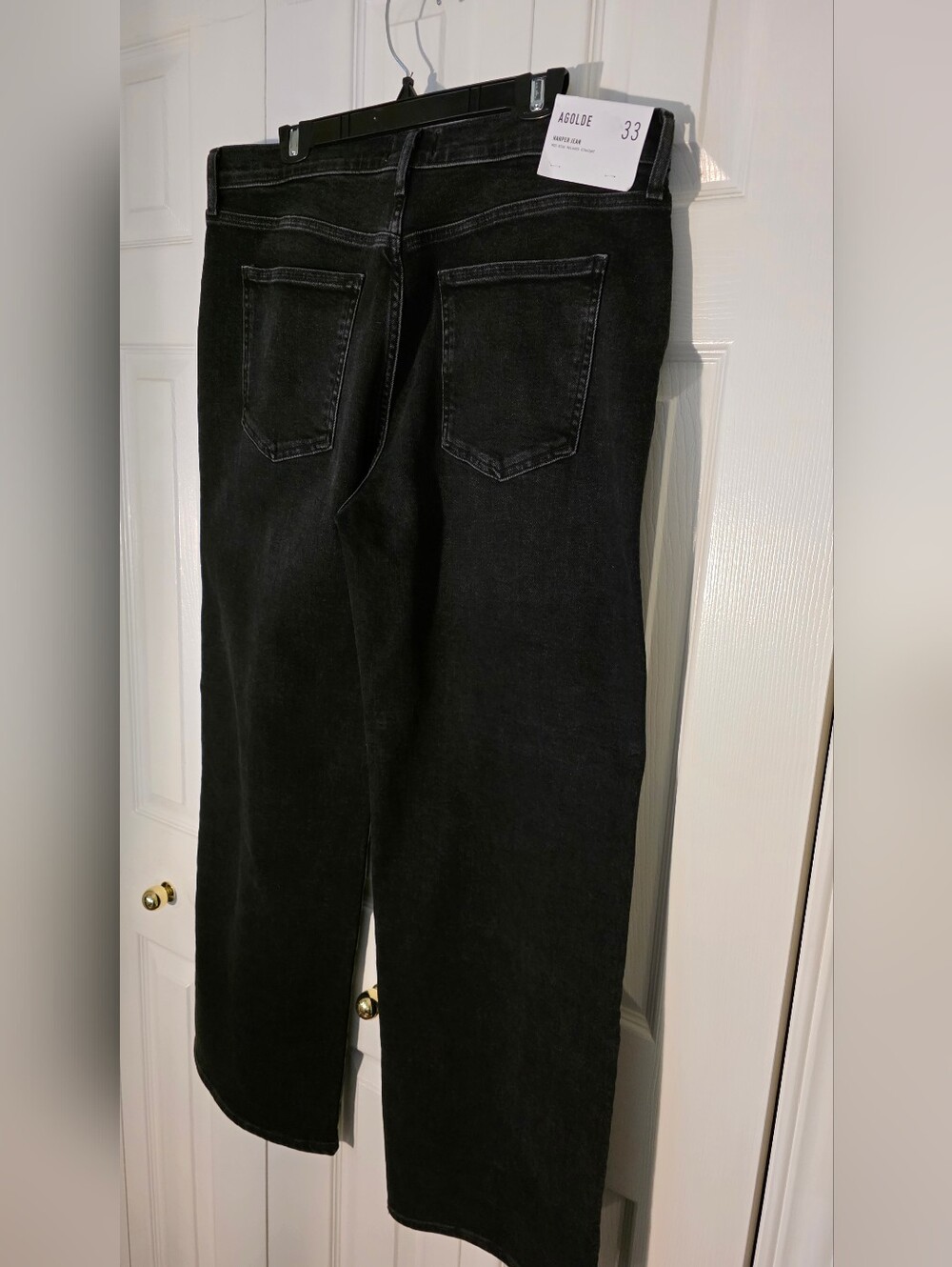 AGOLDE Harper Jean Mid Rise Relaxed Straight Jeans In Hush(washes Black)  33 - Picture 16 of 16
